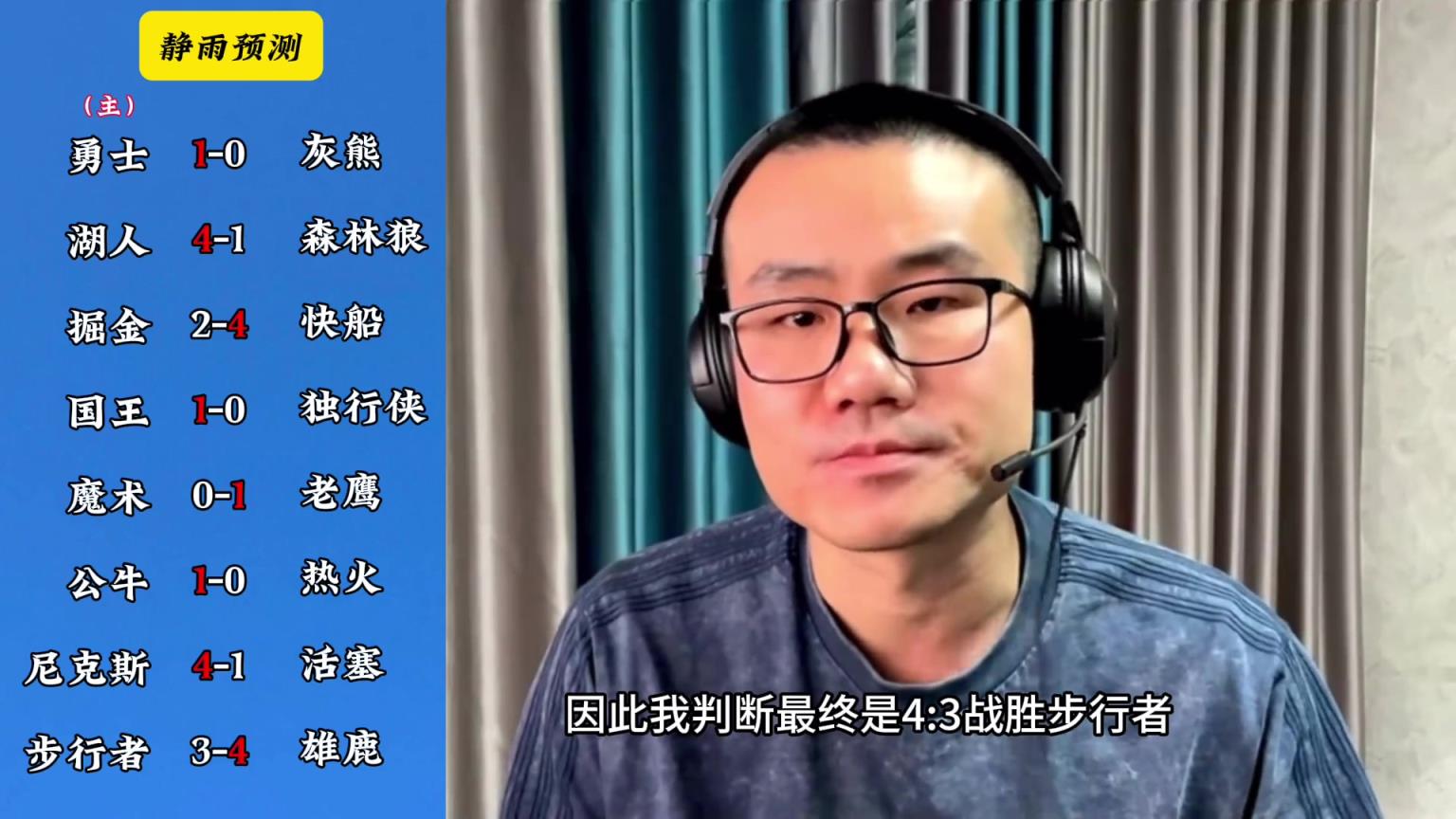 你同意嗎？靜雨對(duì)東西部季后賽球隊(duì)的預(yù)測(cè)：勇贏(yíng)熊 湖船尼鹿晉級(jí)